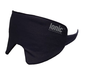 Ultra-soft black eye sleep mask made with Zinc antimicrobial fabric. Soft and comfortable. Kills odor causing bacteria, fungus, and microbes.