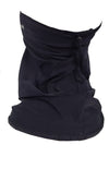 1 black Sporting Gaiter made with Zinc antimicrobial fabric.  Showing adjustable back.  Soft and comfortable. Kills odor causing bacteria, fungus, and microbes